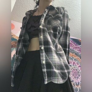 Purple black and white flannel